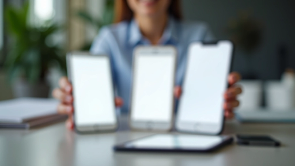 Mehrere Smartphone-Bildschirme mit verschiedenen Plattformen, Gumroad, Podia und Teachable Icons sichtbar